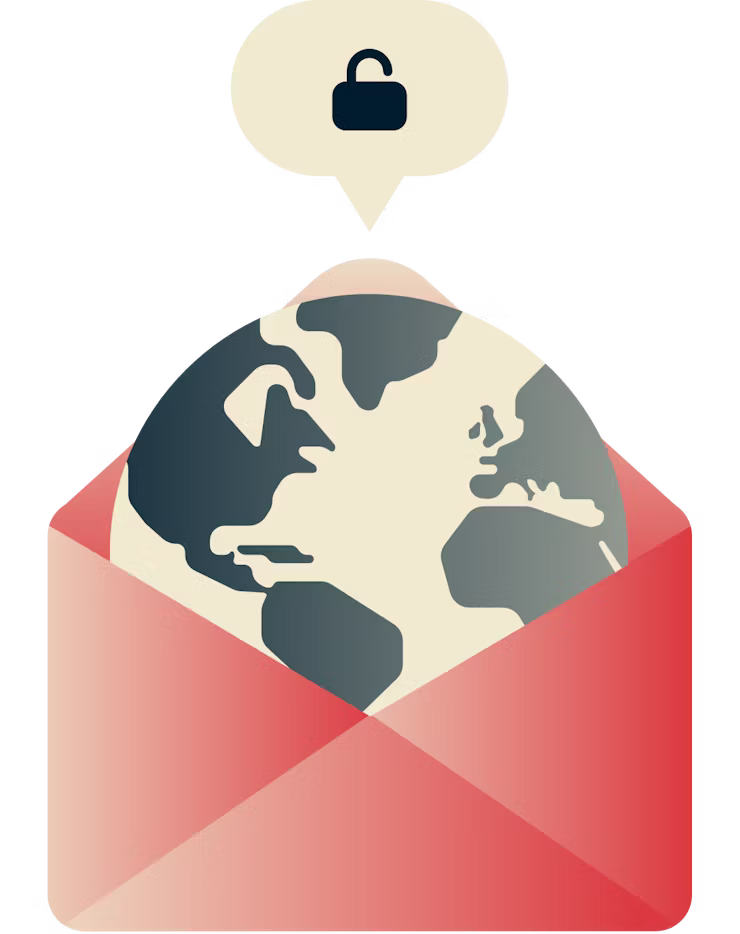 Desbloquear Gmail en cualquier lugar: Un globo con un candado abierto.