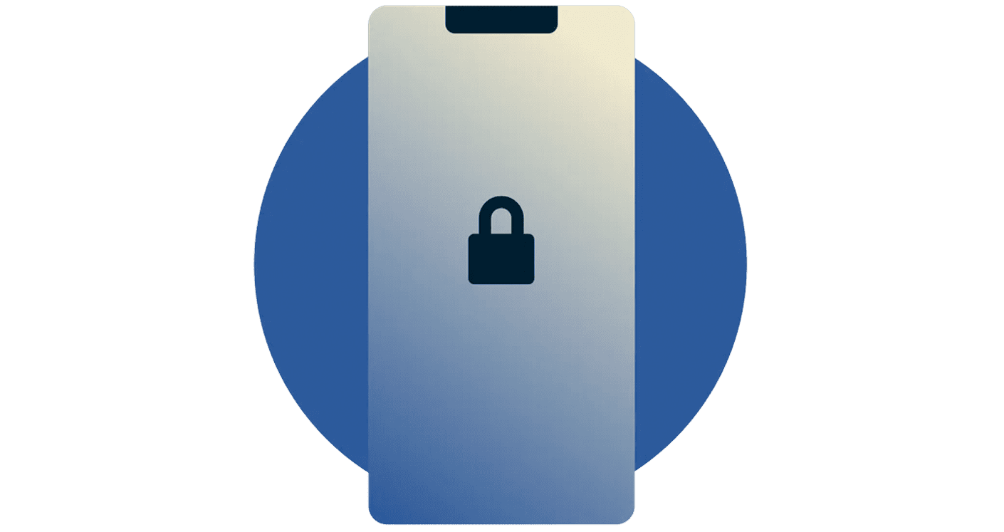 L&aring;sesymbol p&aring; en mobilenhed